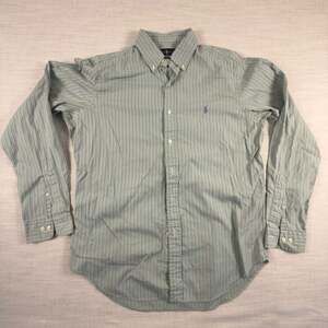 Ralph Lauren Classic Fit Button Down Shirt Green Purple Striped